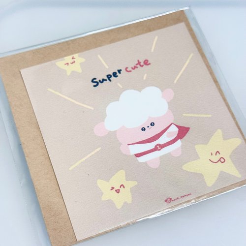 糊塗羊寫寫字words fromyou 9cm雙面明信片含信封 - Super cute