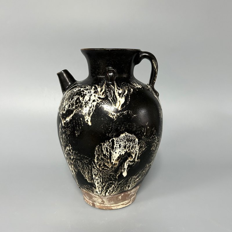 唐窯變黑釉雙繫執壺 - 擺飾/家飾品 - 陶 卡其色