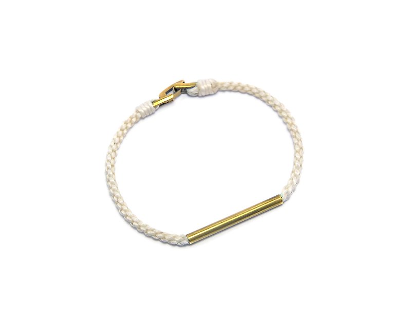 Six kumihimo Bronze round tube silk Wax thread bracelet - Bracelets - Copper & Brass Multicolor