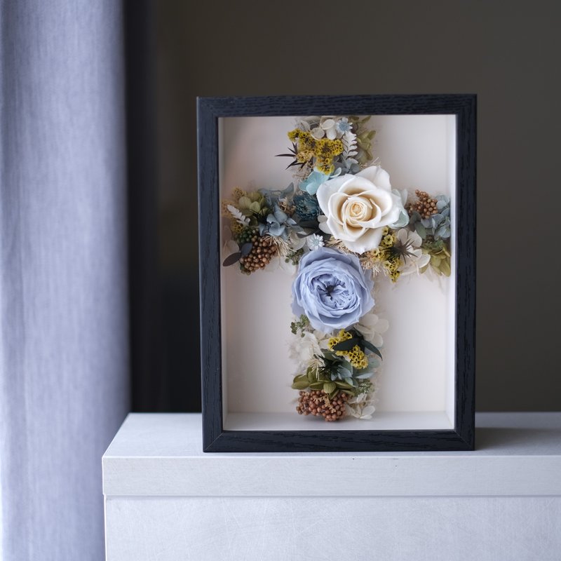 【Cross】Eternal Flower Photo Frame - Picture Frames - Plants & Flowers 