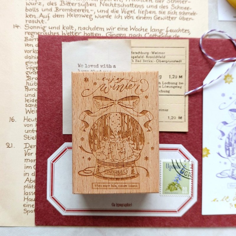 Bunny Snow Globe Stamp - Stamps & Stamp Pads - Wood 
