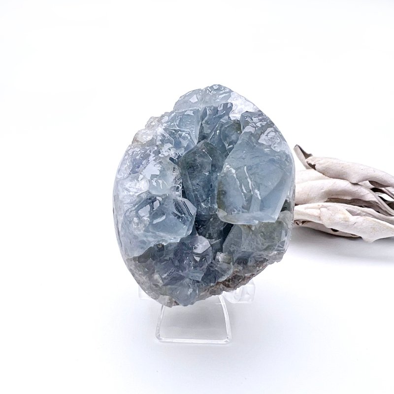 抱擁。原石 癒し 浄化 オブジェ 勇気 緩和 l セレスタイト原石 エッグ l - 置物 - クリスタル ブルー