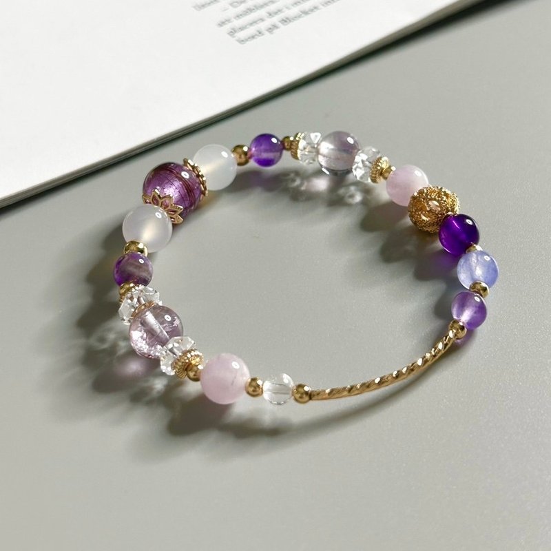 S45 Pet Souvenir Pet Accessories Pet Hair Bracelet Lanugo Hair Souvenir Lanugo Hair Bracelet - Bracelets - Semi-Precious Stones Purple