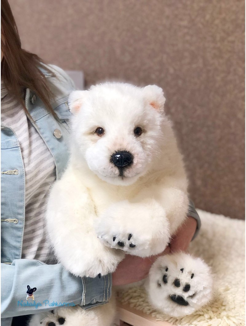 Polar Bear realistic animal toy - ตุ๊กตา - ไฟเบอร์อื่นๆ ขาว