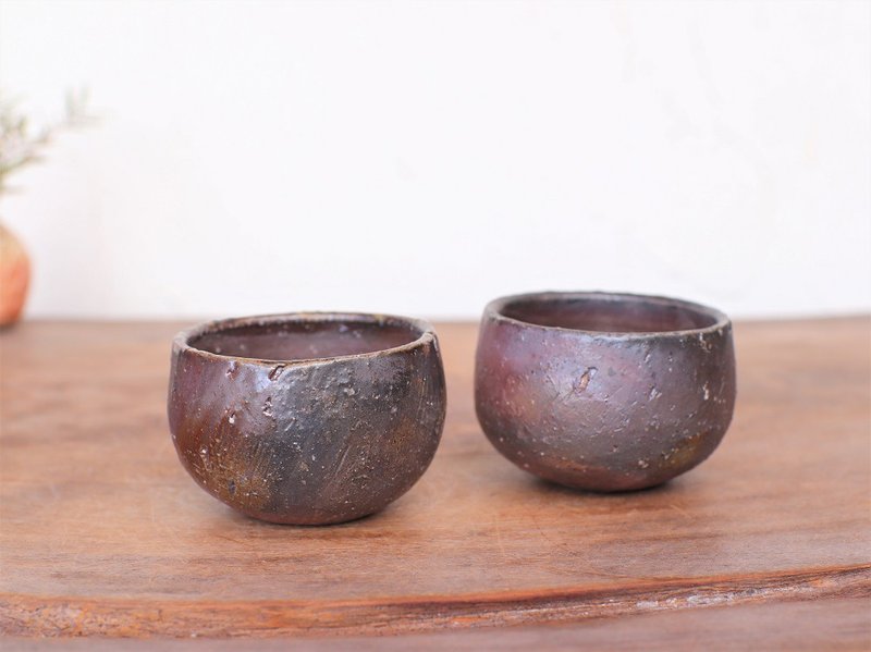 備前焼 ぐい呑み(2個セット)　gi-335 - 酒杯/酒器 - 陶 咖啡色