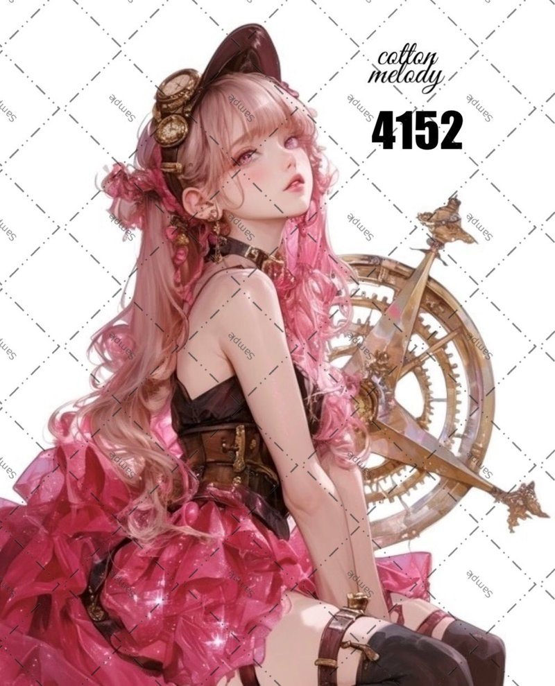 original sticker no.4152 人物ステッカー オリジナルステッカー オリジナル人物ステッカー 装飾ステッカー cotton melody - 貼紙 - 紙 