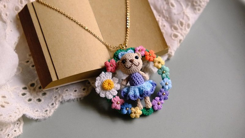 Crocheted Bear Necklace