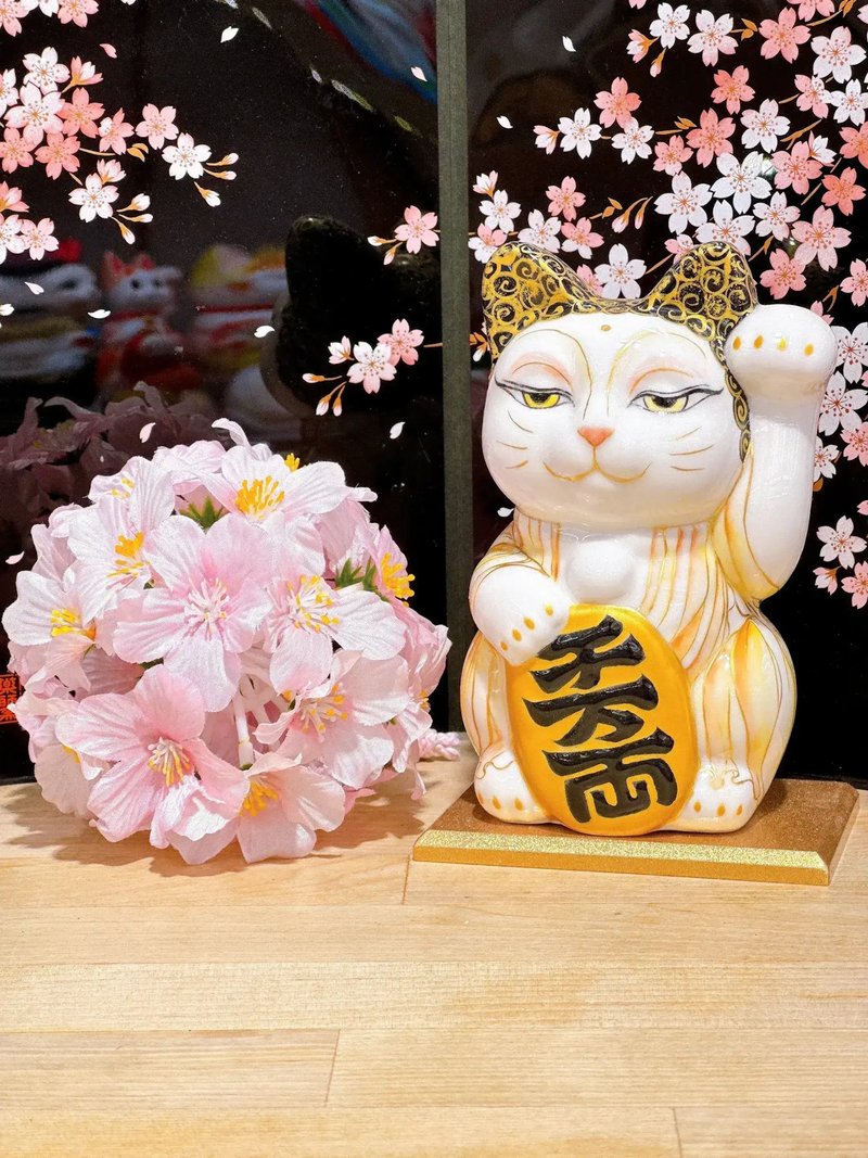 【佛光招祥】日本清水燒招財貓 | 色繪 - 佛陀 - 擺飾/家飾品 - 瓷 白色