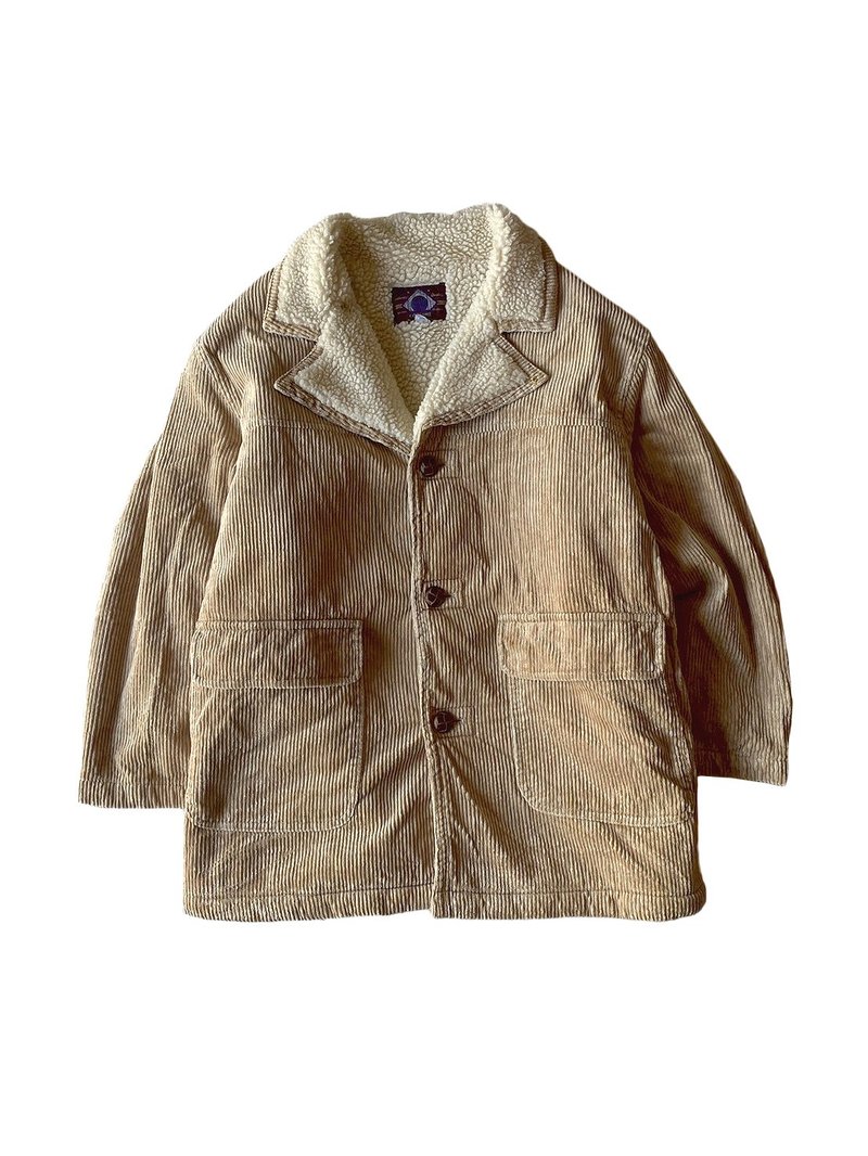 --Liang Guang Shi Vintage-- Inner Fleece Corduroy Acrylic Button Coat - Men's Coats & Jackets - Other Materials Khaki