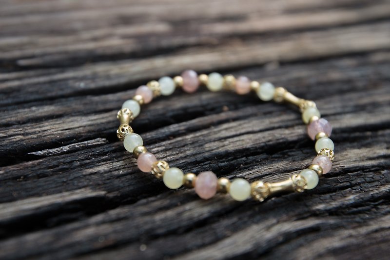 Interpersonal Love∣ Strawberry Crystal Stone Lucky Career Bracelet - Bracelets - Semi-Precious Stones Pink