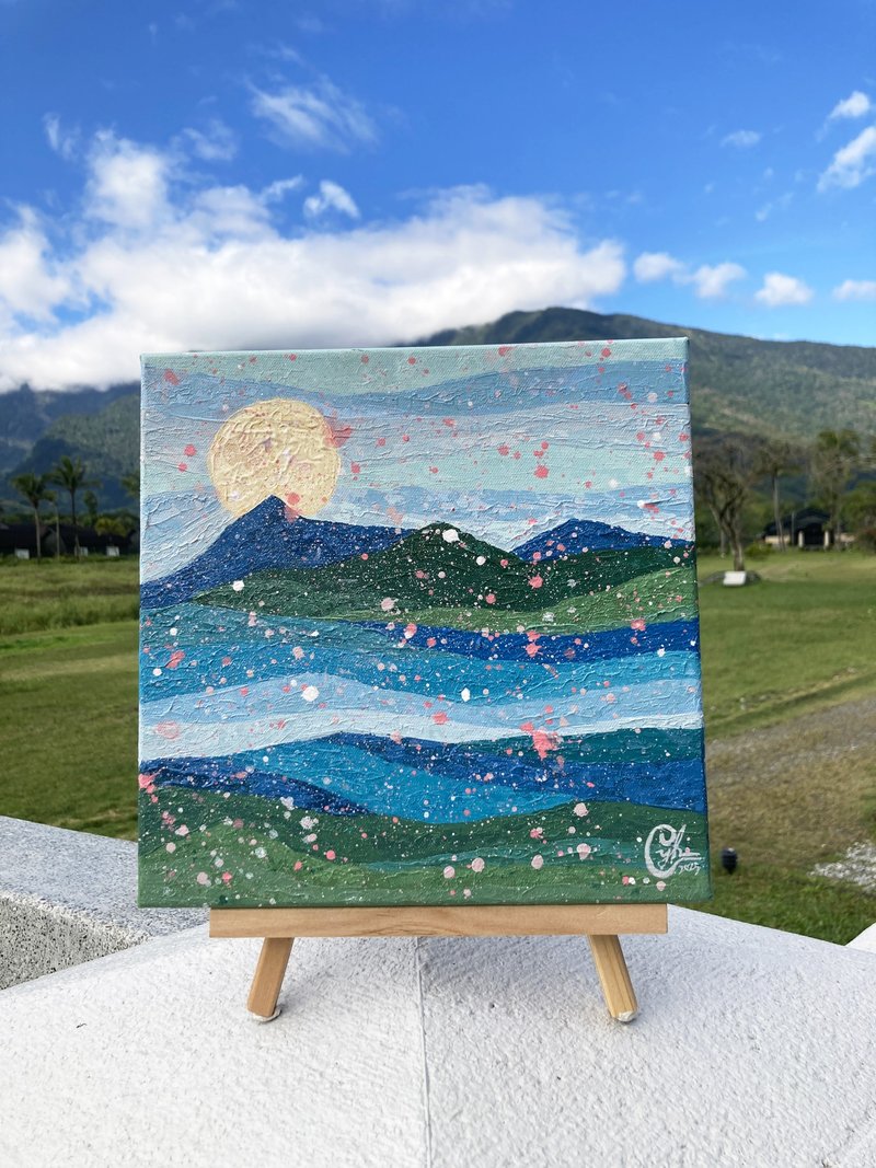 抽象繪畫  走向群山1 painting Head To The Mountains 1 - 海報/掛畫/掛布 - 棉．麻 多色