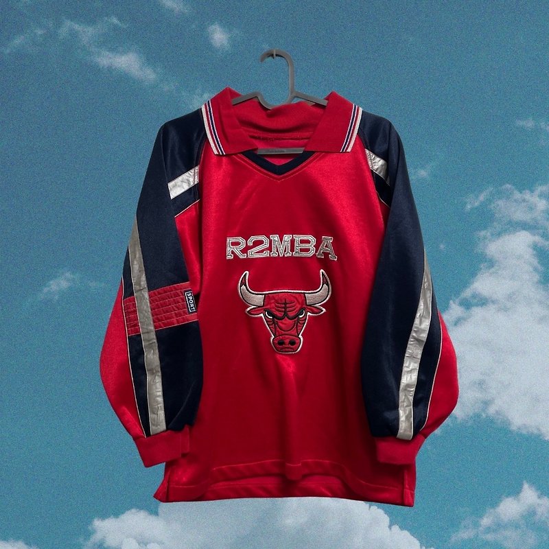 【Morefun Vintage Selection】Chicago Bulls Long Sleeve Sweatshirt - เสื้อผู้หญิง - วัสดุอื่นๆ สีแดง
