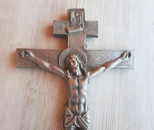 RetroRussia Wall hanging Christian crucifix – big orthodox christian metal Christ cross