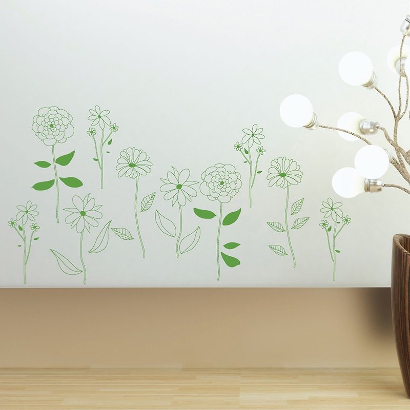 Smart Design Creative Wall Sticker - Flower 8 Colors on the Roadside - Wall Décor - Other Materials Black