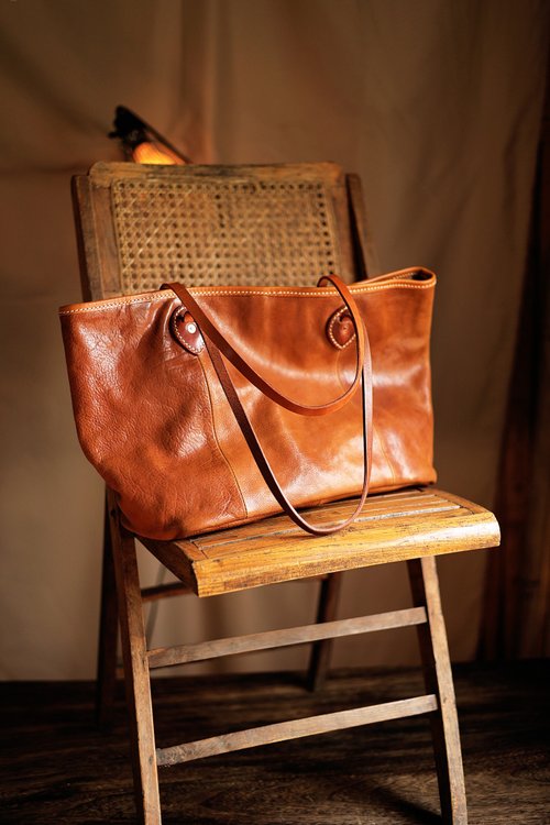 舊嘢販革 OLD SELING LEATHER 美式復古 義大利頭層牛皮通勤托特包