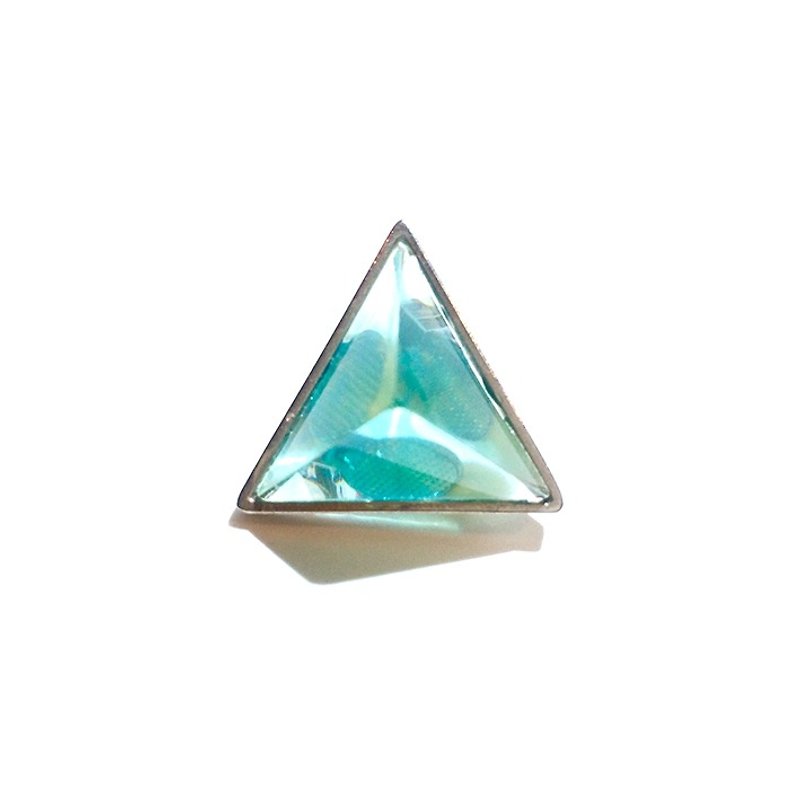 PRISM earrings ear Silver Clear Blue - ต่างหู - โลหะ สีน้ำเงิน