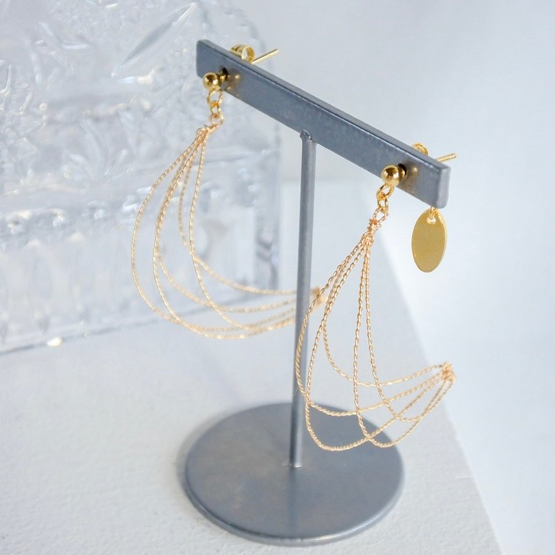 Asanagi (Small) - Gold wire accessory - 耳環/耳夾/耳骨夾 - 其他金屬 金色