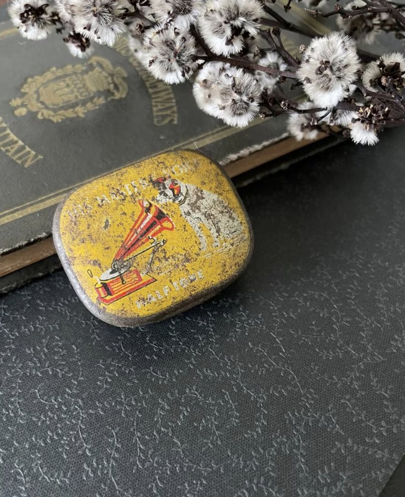 老又好雜貨-古董 HIS MASTERS VOICE HMV 老鐵盒唱針 W477 - 擺飾/家飾品 - 其他金屬 金色