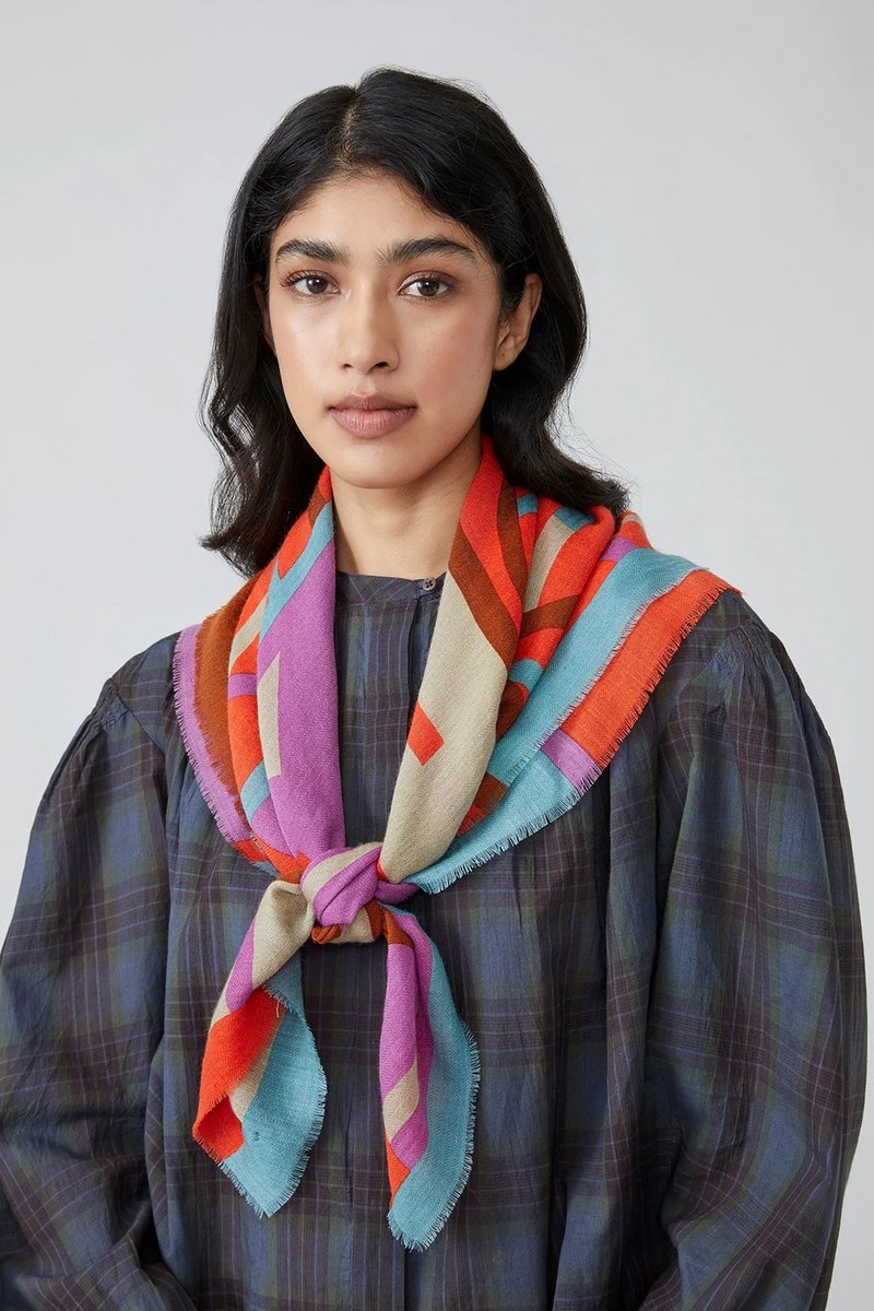 798 羊毛方巾90 - 丁香紫 - 圍巾/披肩 - 羊毛 