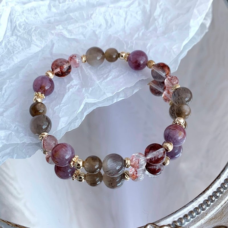 Blazing flame/14K gold-filled natural crystal energy bracelet/customized gift - Bracelets - Crystal 