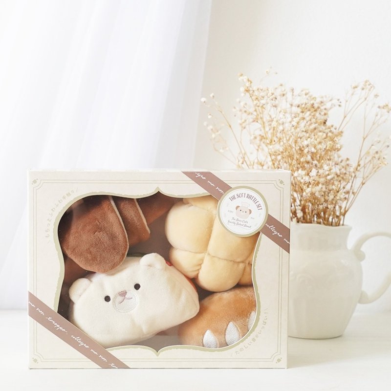 【Japan amanoppo】Bear's Baked Bread Soothing Rattle - ของเล่นเด็ก - เส้นใยสังเคราะห์ 