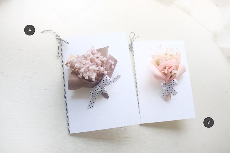 Goody Bag - Elegant and dry flower card bag - Dried Flowers & Bouquets - Plants & Flowers Pink