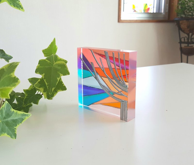 Acrylic base Color Healing Art 　Sunset6 - Items for Display - Acrylic Orange