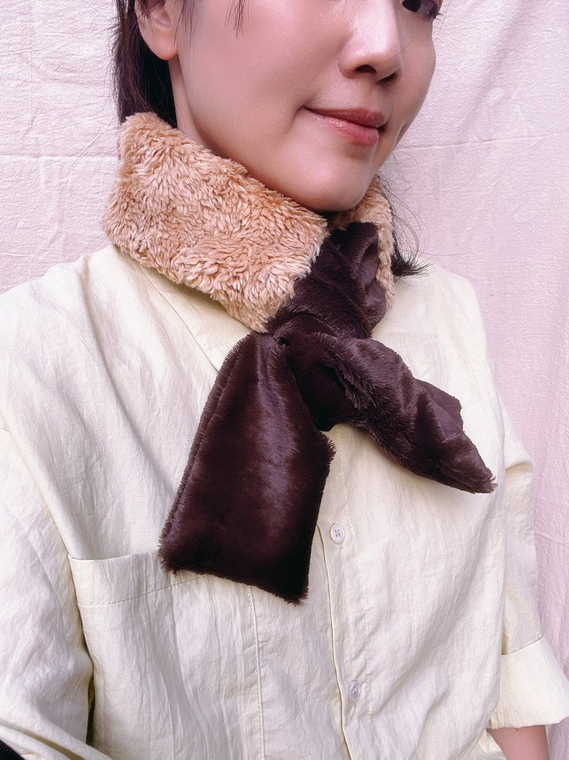 泰迪毛毛 鋁線寬髮帶/圍脖 - 頭箍/髮帶/髮圈 - 棉．麻 卡其色