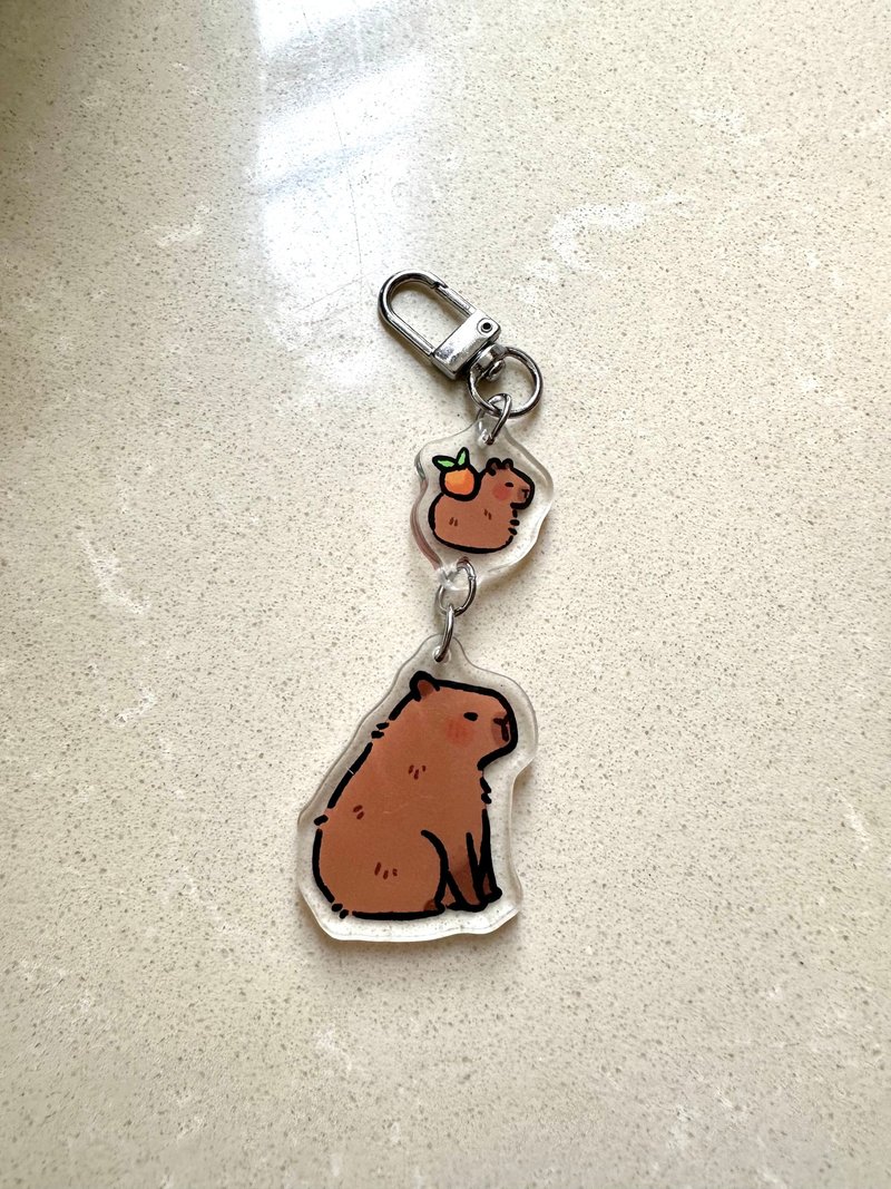 capybara family acrylic charm keychain - ที่ห้อยกุญแจ - อะคริลิค 