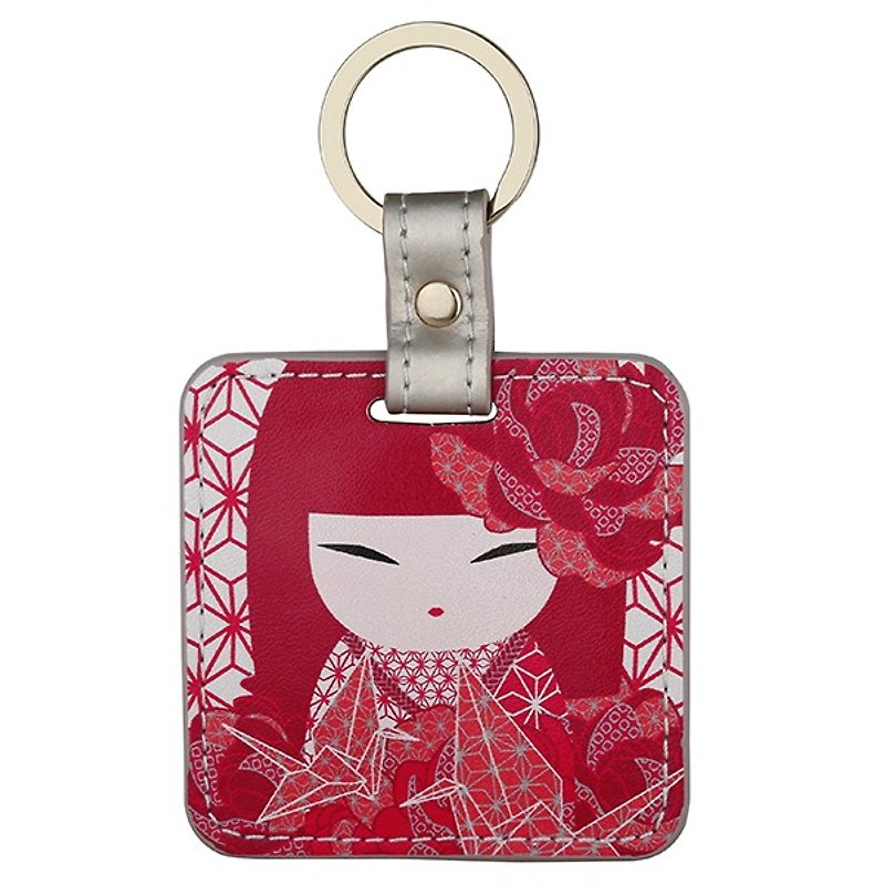 Leather key ring-Kazuna cherish friends [Kimmidoll and blessing doll] - ที่ห้อยกุญแจ - วัสดุอื่นๆ สีแดง