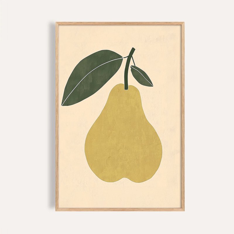 靜靜熟成的黃梨 Golden Pear Stillness / 童話系列果物插畫 - 海報/掛畫/掛布 - 紙 
