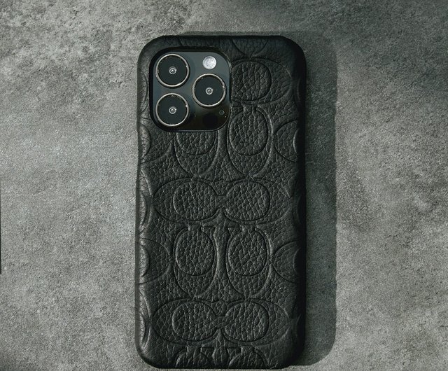 COACH】iPhone 14 Series Boutique Leather Phone Case Black Classic