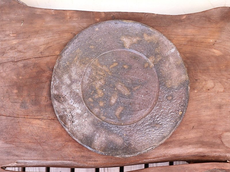 Bizen ware plate (approx. 26cm) sr4-074 - จานและถาด - ดินเผา สีนำ้ตาล