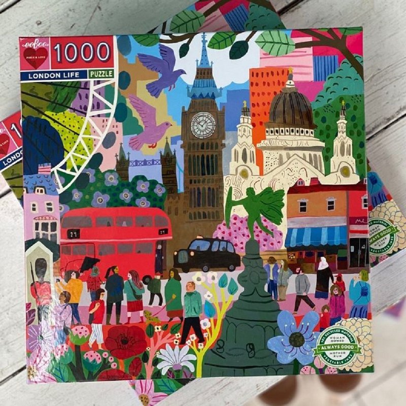 eeBoo 1000 Piece Puzzle - London Life 1000 Piece Puzzle - เกมปริศนา - กระดาษ สีเขียว