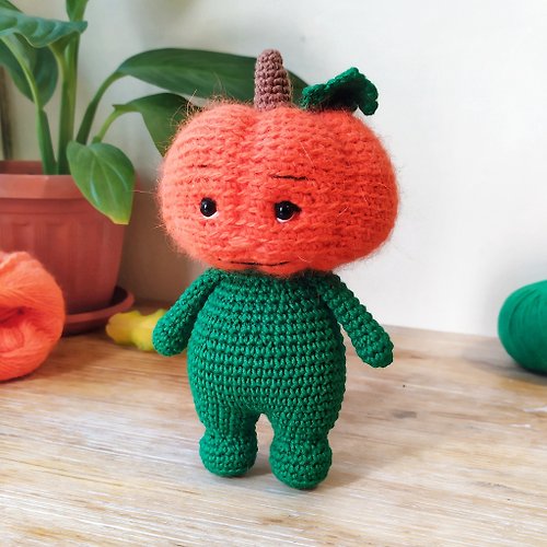 MagicCrochetGifts Crochet pattern halloween doll pumpkin, Amigurumi pumpkin man pattern