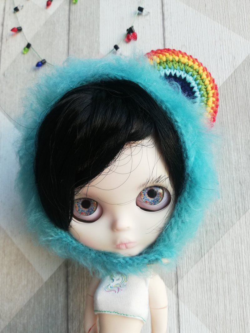 Blythe doll hat with Rainbow - 公仔/玩偶 - 棉．麻 多色