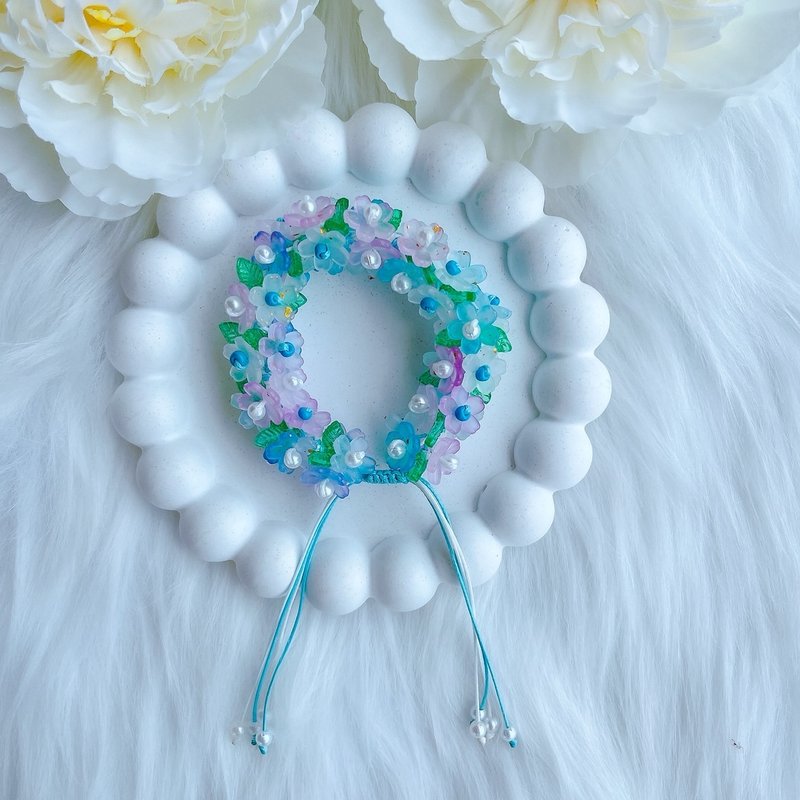 Flower lover Bracelet, Waxed Cord, Adjustable Size | Handmade Bracelet, Pastel Style - 手鍊/手環 - 貴金屬 