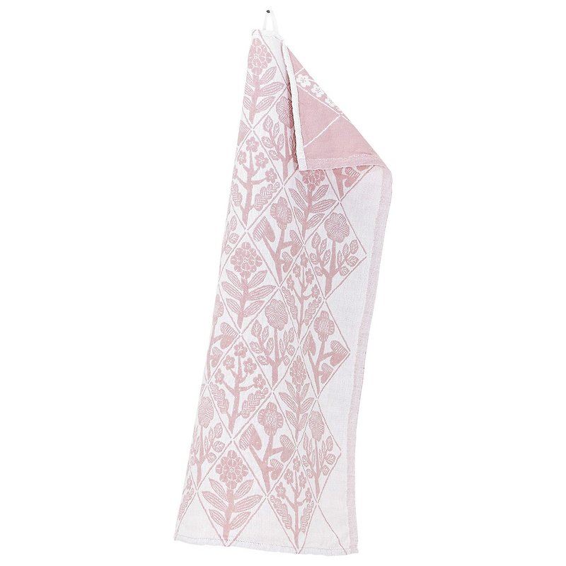 鹿兒島睦合作款花束棉麻萬用巾 (玫瑰粉) - 餐桌布/餐墊 - 棉．麻 粉紅色