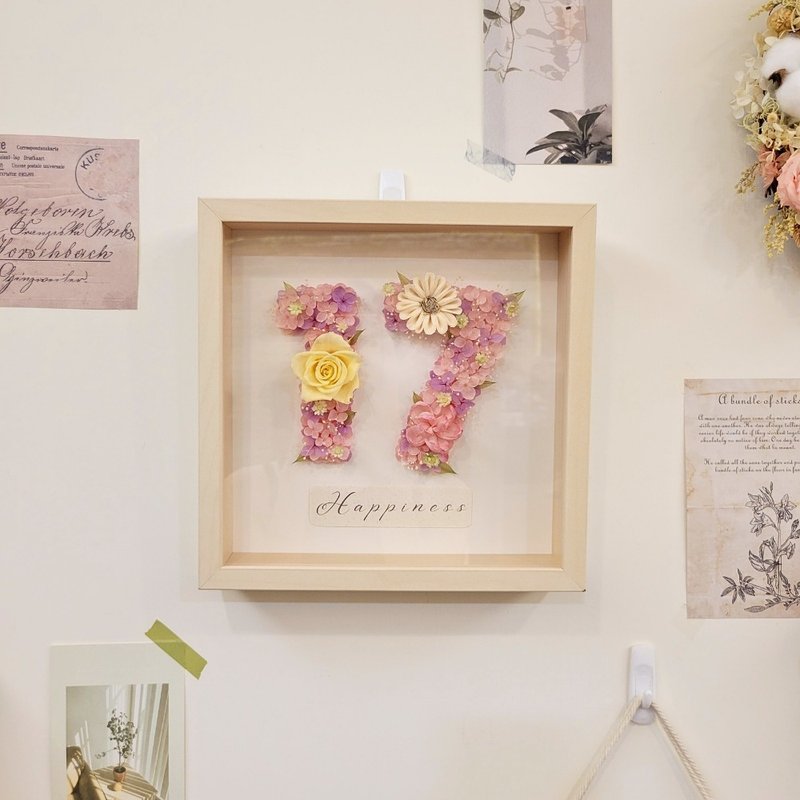 【 客製 】數字相框花_擺飾_開幕禮_紀念相框_永生花 - 擺飾/家飾品 - 植物．花 