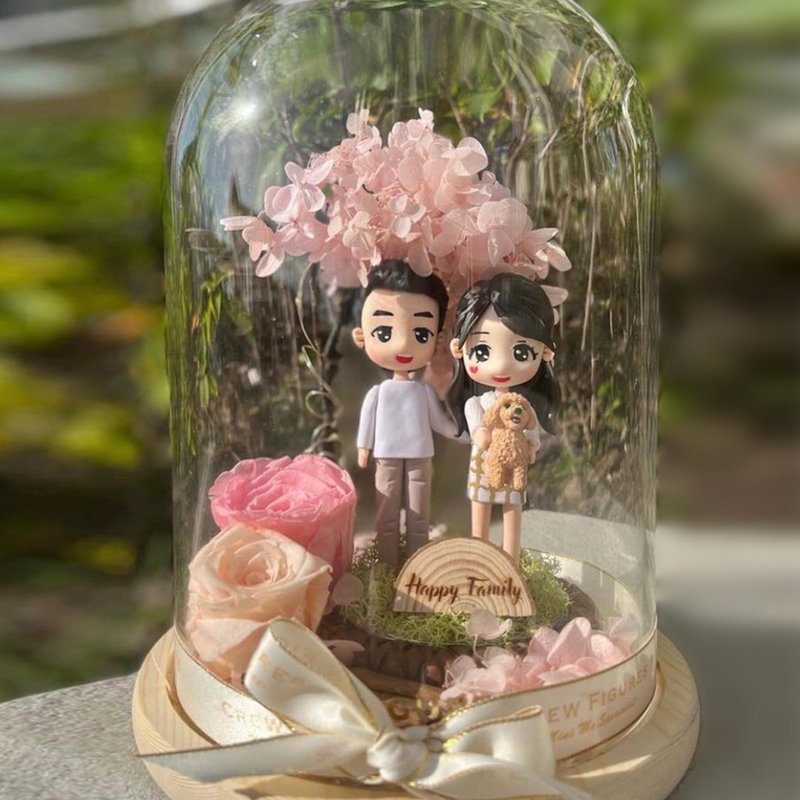 Doll Eternal Flower Bottle: Preserved dried flowers, customized matching, color of your choice and free graphic name plate - Pottery & Ceramics - Plants & Flowers Multicolor