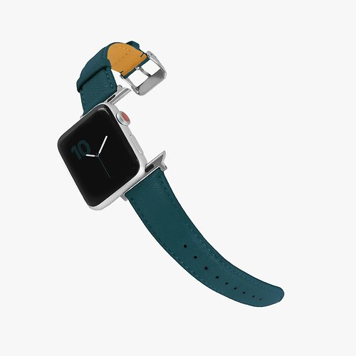 Macarooon 客製化禮物意大利真皮革錶帶Apple Watch 湖水藍綠色