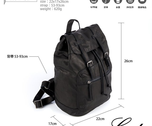 eeCute Lightweight Leather Backpack Classic Black Shop eecute