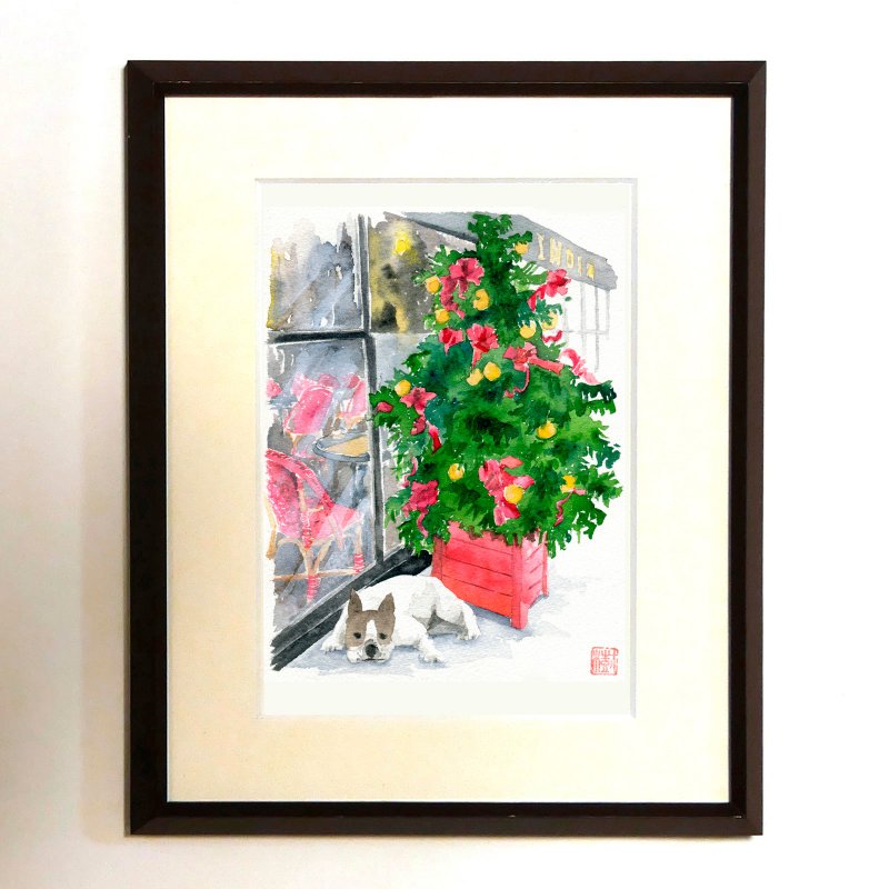 | ノエルを待つ |　水彩画/複製画/額装品 - 海報/掛畫/掛布 - 紙 