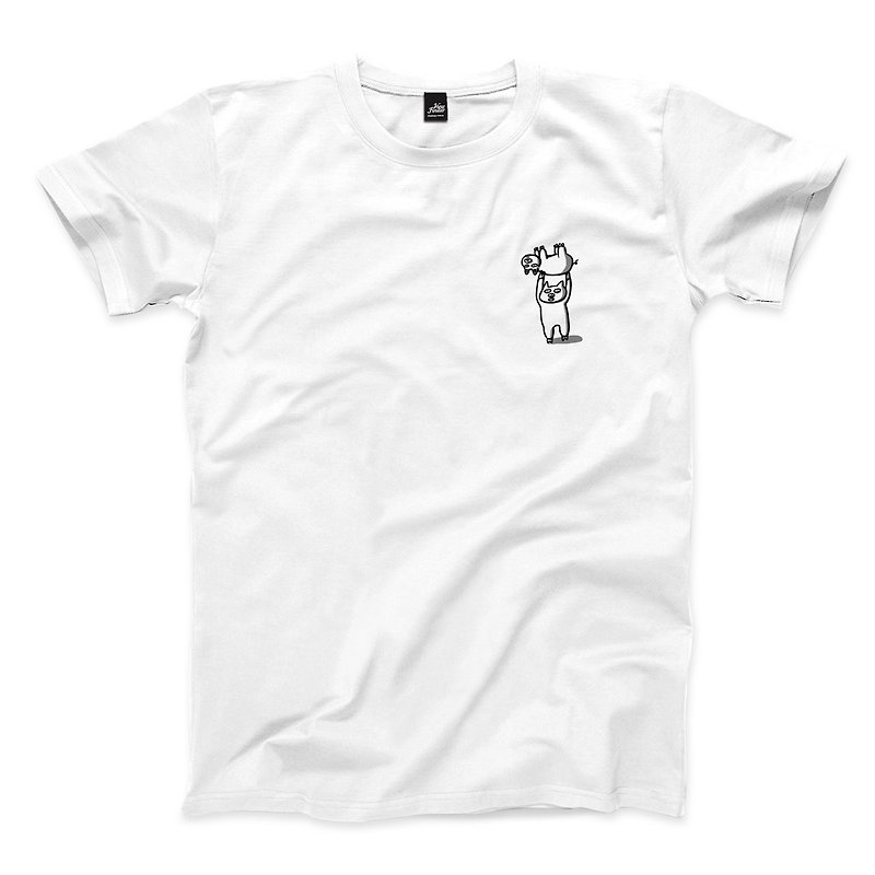 Little Pig Carrying Little Pig-White-Unisex T-shirt
