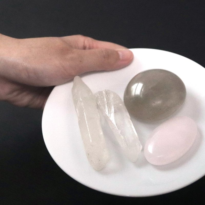 大顆茶晶-白水晶-粉方解石-穩定情緒-消除負能量-台灣限定 - 擺飾/家飾品 - 水晶 多色