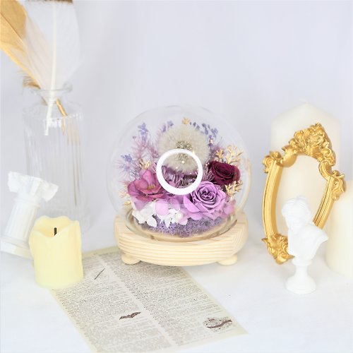Flower Plus + 羅蘭紫 | 永生乾燥花水晶球