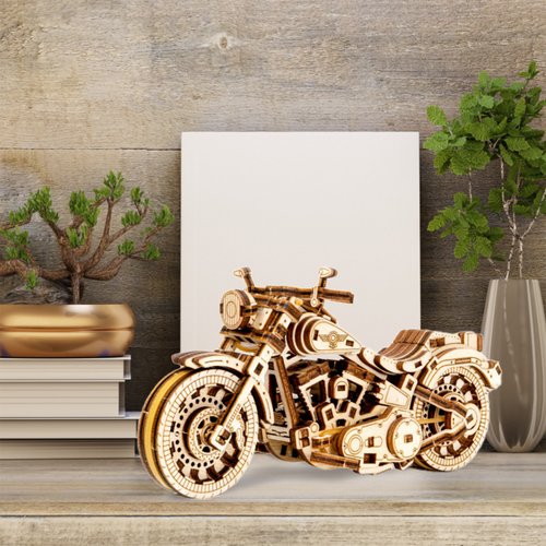 WOODEN CITY 木製積木 偷偷為男友準備的手工禮物WOODEN CITY Cruiser V-Twin木製電單車