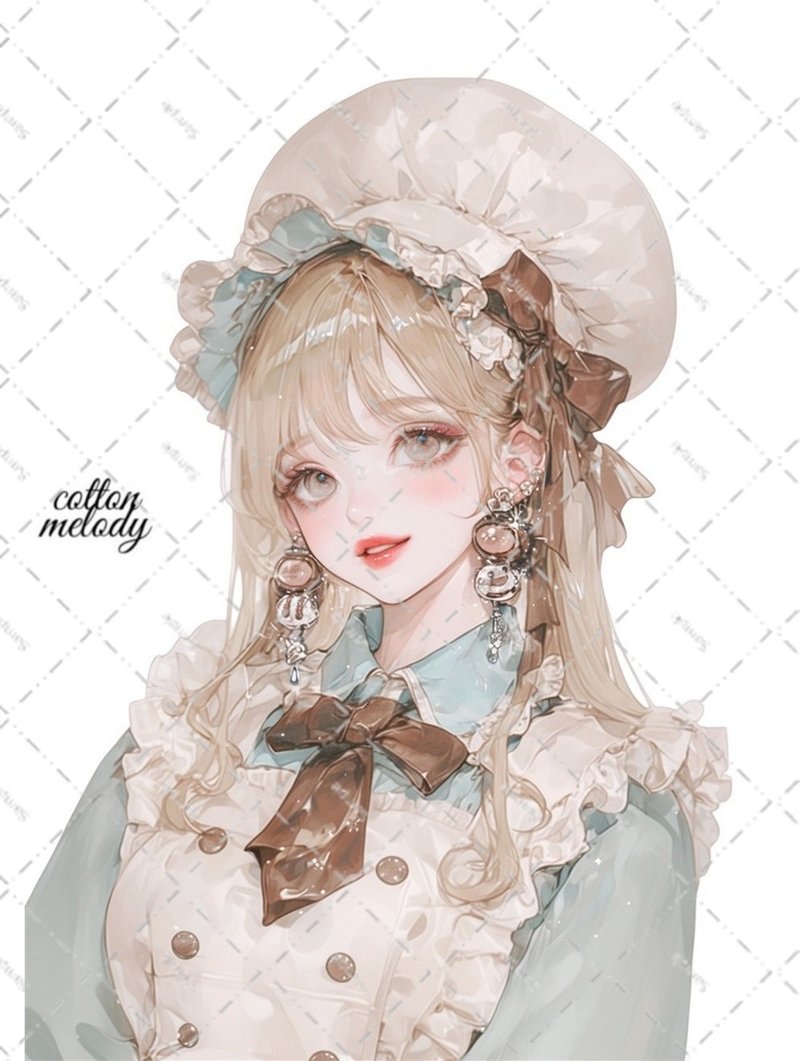 【限定】original sticker no.PM84 // nene様コラボ Patisserie Melody人物ステッカー cottonmelody - 貼紙 - 紙 