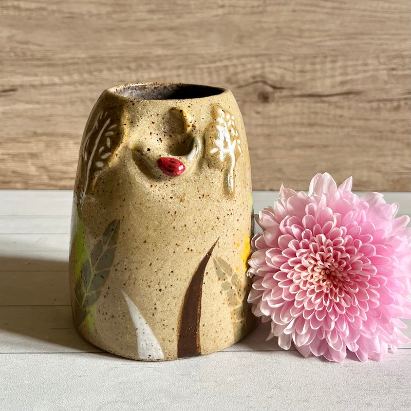 A Lu 森林陶花器/禮物/手作手繪 採美國陶土 原創僅此一件 - 花瓶/花器 - 陶 多色