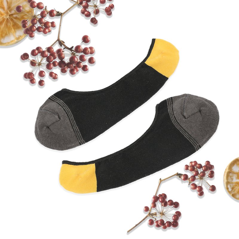 ES dry feeling anti-bacterial invisible socks (size M) classic black and gray, design socks∣socks∣Made in Taiwan - ถุงเท้า - ผ้าฝ้าย/ผ้าลินิน สีดำ